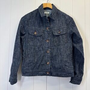 Taylor Stitch Women Pacific Preppy Denim Trucker Jacket Size M Old Money Chic